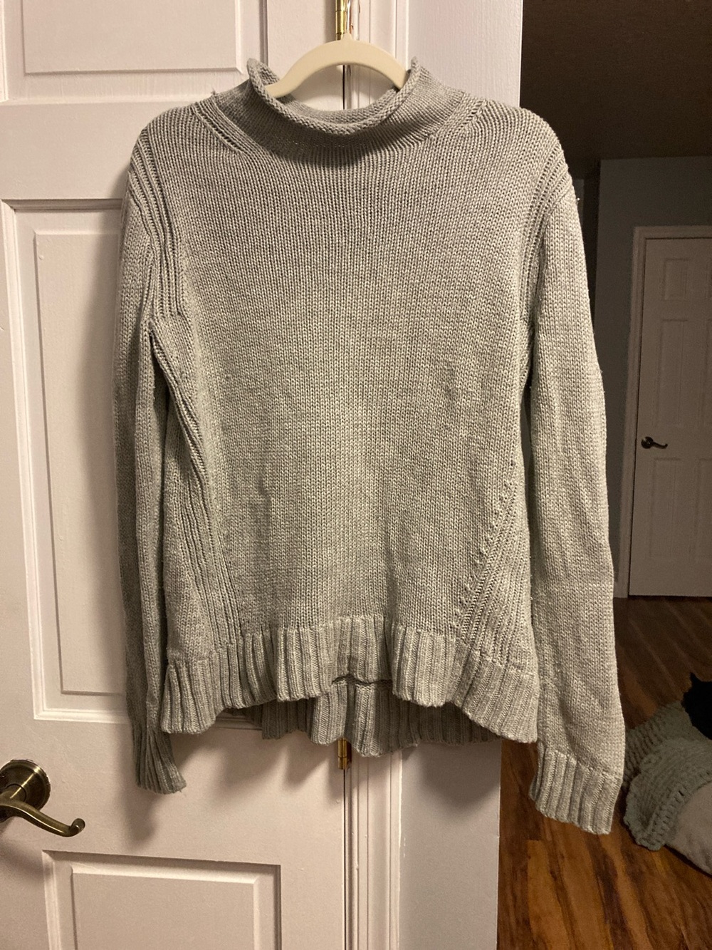 J. Crew Gray Ribbed Turtleneck Sweater